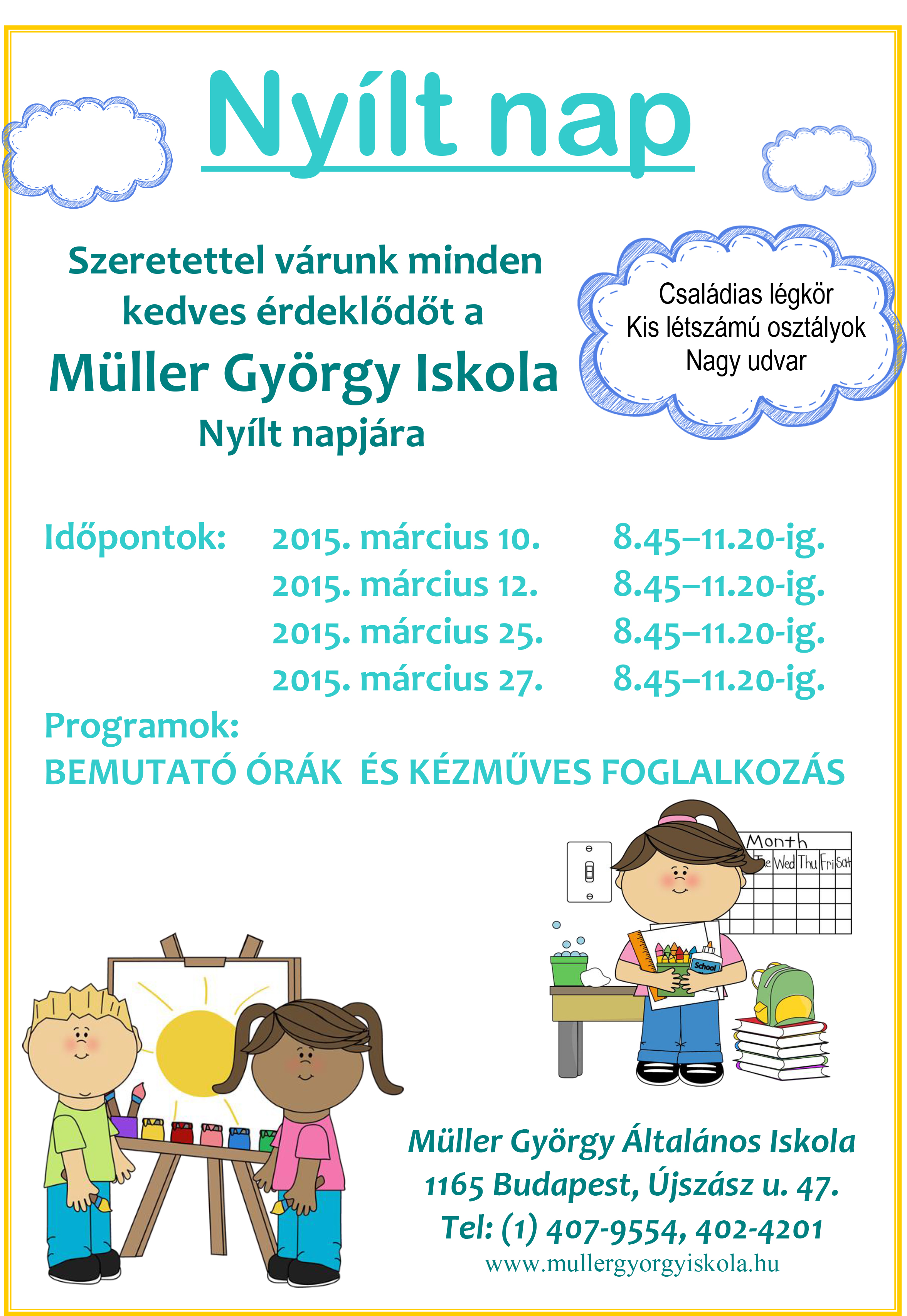 Nyílt nap a Müller György Általános Iskolában!